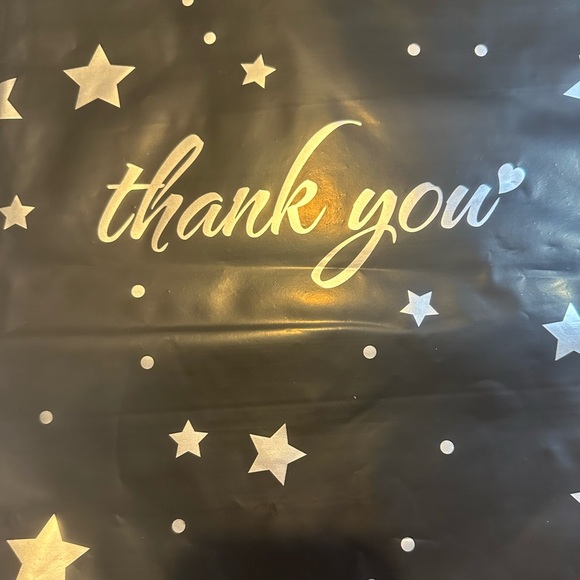 Black with silver stars and dots Poly Mailers - 10x13 (10 count) - Picture 2 of 2